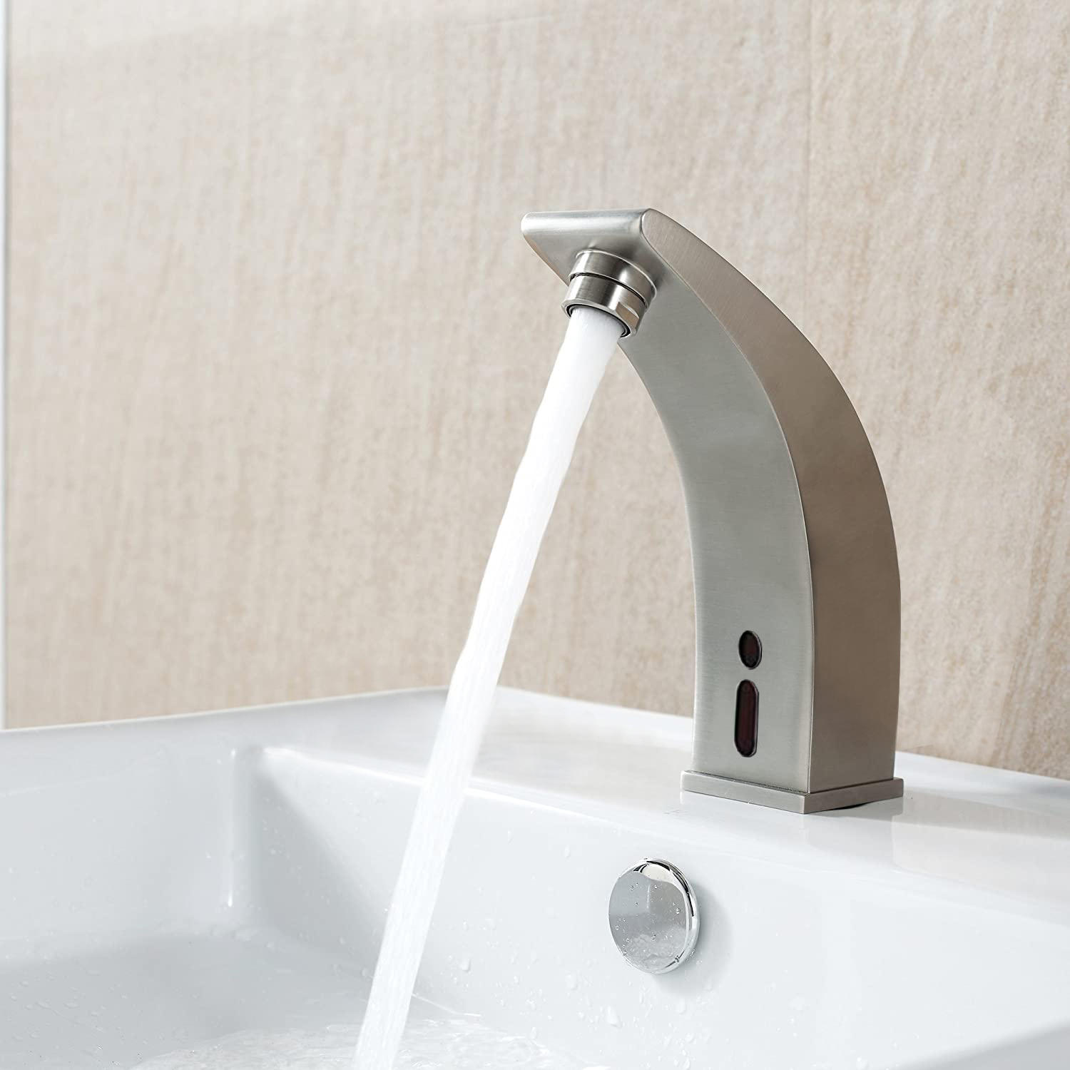 Bathselect Automatic Commercial Brushed Nickel Sensor Faucet Working 